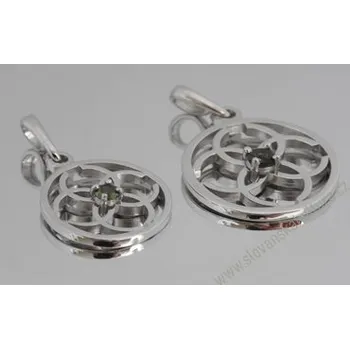 Přívěsek Stříbrný přívěsek s vltavínem - Svatebník pro něj