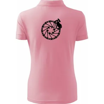 Cyclo kotoučová brzda - Polokošile dámská Pique Polo - XS ( Růžová )