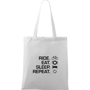 Nákupní taška Ride Eat Sleep Repeat kolo - Taška bavlněná - 42 x 38 cm ( Bílá )