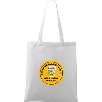 Nákupní taška Děda neposeda med - Taška bavlněná - 42 x 38 cm ( Bílá )