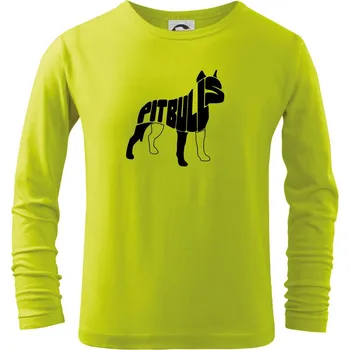 Pit Bull Teriér - Triko dětské Long Sleeve - 146 cm/10 let ( Limetková )