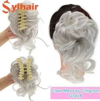 Příčesek Syntetické vlnité vlasy na sponě pro ženy - ZJ-šedá