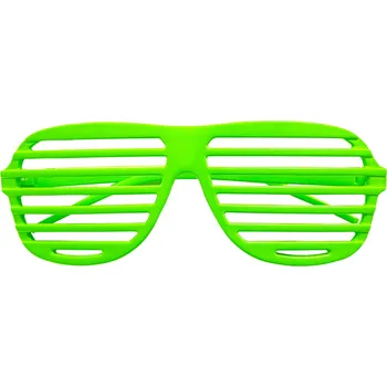 Karnevalový doplněk Neonově zelené mřížkované brýle