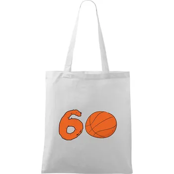 Basketball kulaté narozeniny 60 - Taška bavlněná - 42 x 38 cm ( Bílá )