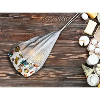 Nákupní taška KSDart.cz Sáček na potraviny - Skřítkové Podzimníčci Barva síťky: Bílá