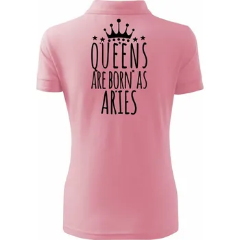 Queens are born as Aries - Beran - Polokošile dámská Pique Polo - 2XL ( Růžová )
