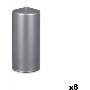 Svíčka Acorde Sada svíček Stříbrná (9 x 20 x 9 cm) (8 ks)