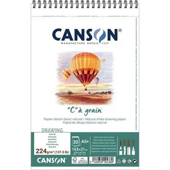 Skicář CANSON "C" a grain A5+, 30 listů 224g