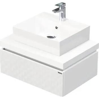 Koupelnový nábytek Koupelnová skříňka s umyvadlem Intedoor DESK 3D bílá matná 70,5 x 44,4 x 50,2 cm DE 54 3D 70 STORM 1Z B073