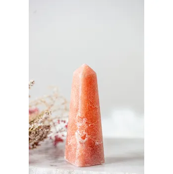 Přírodní kámen YogaDay Unikátní obelisk z růžového ametystu číslo: 11 - 260g - 12cm