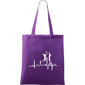 EKG volejbalistky - Taška bavlněná - 42 x 38 cm ( Fialová )
