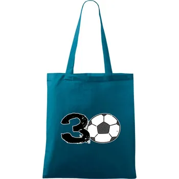 Fotbal kulaté narozeniny 30 - Taška bavlněná - 42 x 38 cm ( Petrolejová )