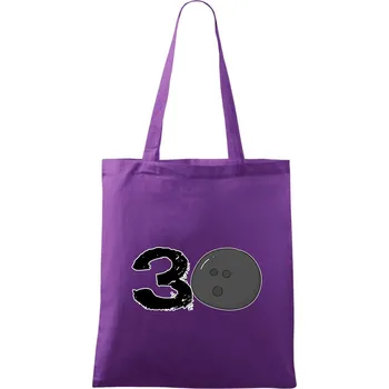 Bowling kulaté narozeniny 30 - Taška bavlněná - 42 x 38 cm ( Fialová )