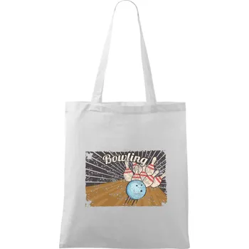 Nákupní taška Bowling plakát - Taška bavlněná - 42 x 38 cm ( Bílá )