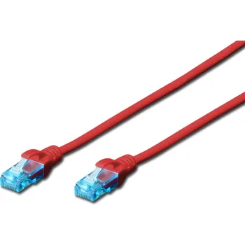 Síťový kabel Digitus Cat.5e, U-UTP, 0.5m síťový kabel Červená 0,5 m Cat5e U/UTP (UTP)