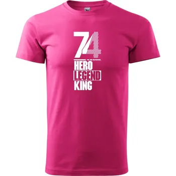 Pánská móda Hero, Legend, King x Queen 1974 - Klasické pánské triko vyšší gramáže - L ( Purpurová )