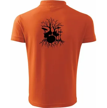 Pánská košile Bubeník strom - Polokošile pánská Pique Polo 203 - M ( Oranžová )