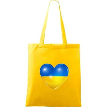 Ukrajina srdce vlajka - Taška bavlněná - 42 x 38 cm ( Žlutá )