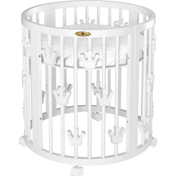 Dětská postýlka Oválná postýlka Royal Sleep 9v1 korunky