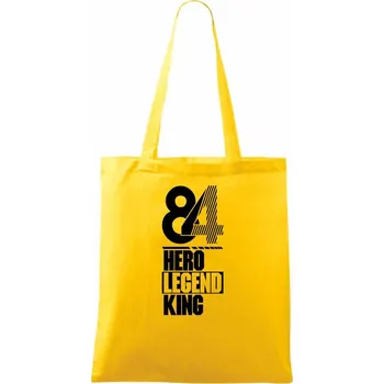 Hero, Legend, King x Queen 1984 - Taška bavlněná - 42 x 38 cm ( Žlutá )