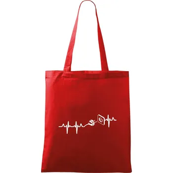 Nákupní taška EKG elektrikář - Taška bavlněná - 42 x 38 cm ( Červená )