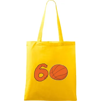 Basketball kulaté narozeniny 60 - Taška bavlněná - 42 x 38 cm ( Žlutá )