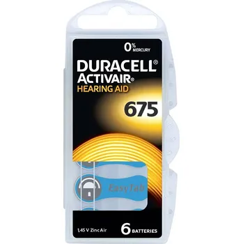 Článková baterie Duracell DA675 EasyTab baterie do naslouchadel 6 ks