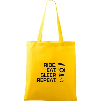 Ride Eat Sleep Repeat koně - Taška bavlněná - 42 x 38 cm ( Žlutá )