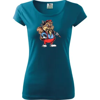 Dámské tričko Drsný dřevorubec - Dámské triko Pure - S ( Petrolejová )