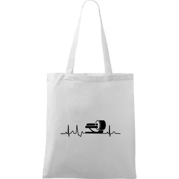 Nákupní taška EKG radiologie - Taška bavlněná - 42 x 38 cm ( Bílá )