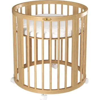 Dětská postýlka Oválná postýlka Royal Sleep 9v1 přírodní buk