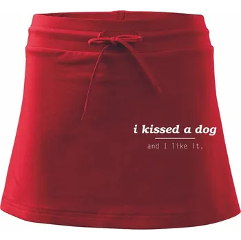 Dámská sukně I kissed a dog and i like it - Sportovní sukně - two in one - XL ( Červená )