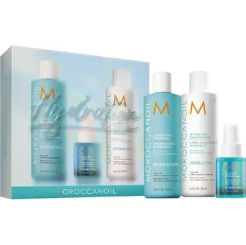 Kosmetická sada Moroccanoil Hydration Love Sada - Šampon 250 ml + kondicionér 250 ml + bezoplachová péče 50 ml Dárková sada