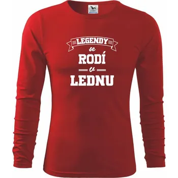 Chlapecké tričko Legendy se rodí v lednu - Triko dětské Long Sleeve - 104-110cm / 3-4 roky ( Červená )