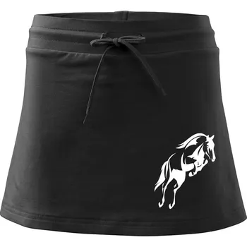 Dámská sukně Kůň na zadních - Sportovní sukně - two in one - XL ( Černá )