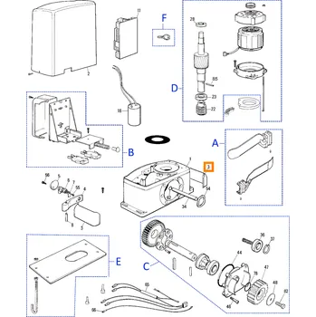 Pohon brány Nice PPD1867A.4540 kryt šroubů pro THOR