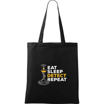 Nákupní taška Eat Sleep Detect Repeat - Taška bavlněná - 42 x 38 cm ( Černá )