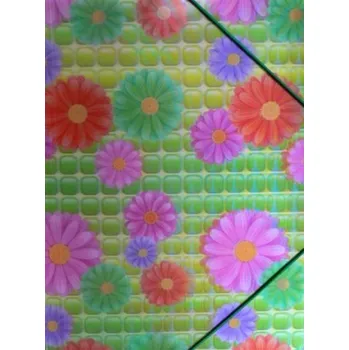 desky na sešit Desky na spisy/výkresy s gumou, motiv květy,3D efekt