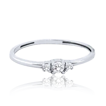 Prsten 2999 MINET Zlatý zásnubní prsten s bílými zirkony Au 585/1000 Velikost: 52, Váha: 0,75