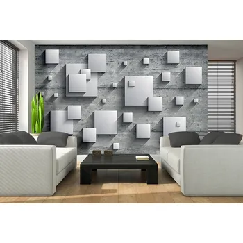 Fototapeta Vliesová obrazová tapeta Betonová stěna s 3D obrazci 22130, 416 x 254 cm, Photomurals, Vavex