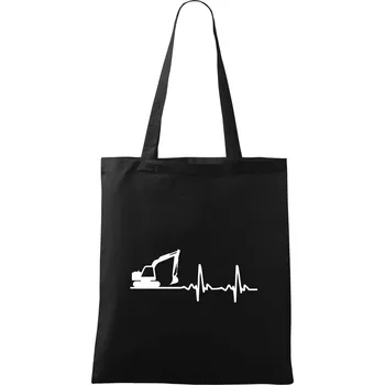 Nákupní taška EKG bagr - Taška bavlněná - 42 x 38 cm ( Černá )