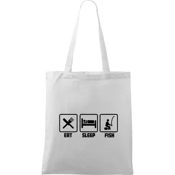 Rybaření - Eat sleep Fish - Taška bavlněná - 42 x 38 cm ( Bílá )