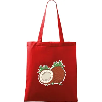 Nákupní taška Kokos - Taška bavlněná - 42 x 38 cm ( Červená )
