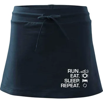 Dámská sukně Run eat sleep repeat - Sportovní sukně - two in one - M ( Námořní modrá (velmi tmavá - téměř černá) )