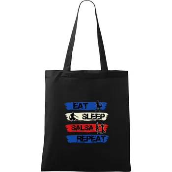 Nákupní taška Eat sleep salsa repeat - Taška bavlněná - 42 x 38 cm ( Černá )