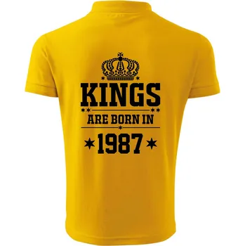 Pánská košile Kings are born in 1987 - Polokošile pánská Pique Polo 203 - 5XL ( Žlutá )