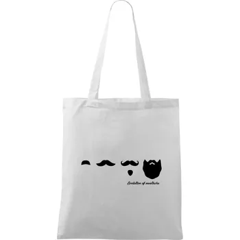Nákupní taška Evolution mustache - Taška bavlněná - 42 x 38 cm ( Bílá )