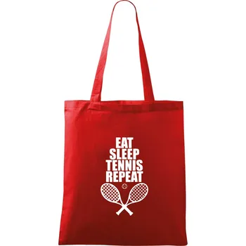 Nákupní taška Eat sleep tennis - Taška bavlněná - 42 x 38 cm ( Červená )