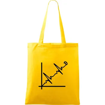 EKG graf bitcoin - Taška bavlněná - 42 x 38 cm ( Žlutá )
