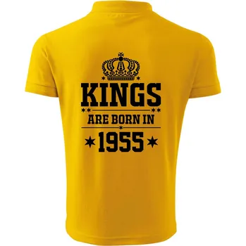 Pánská košile Kings are born in 1955 - Polokošile pánská Pique Polo 203 - 5XL ( Žlutá )